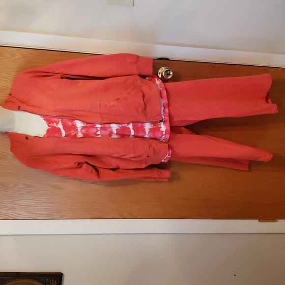 Orange Tie Dye Gathered Waist Sweatshirt - Amirra